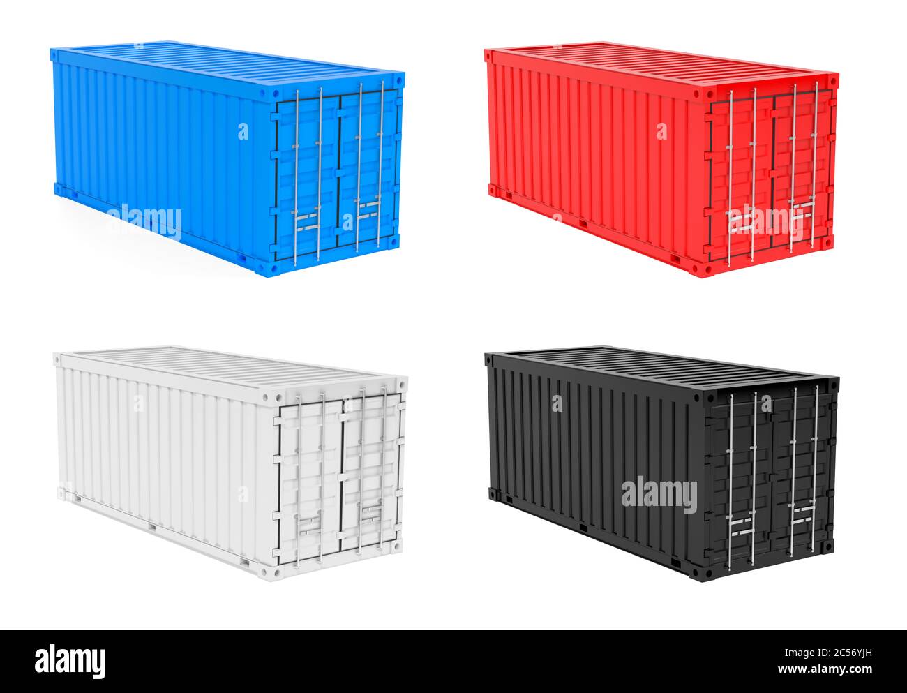 Transport intermodaler Container. Farbige Kollektion Stockfoto