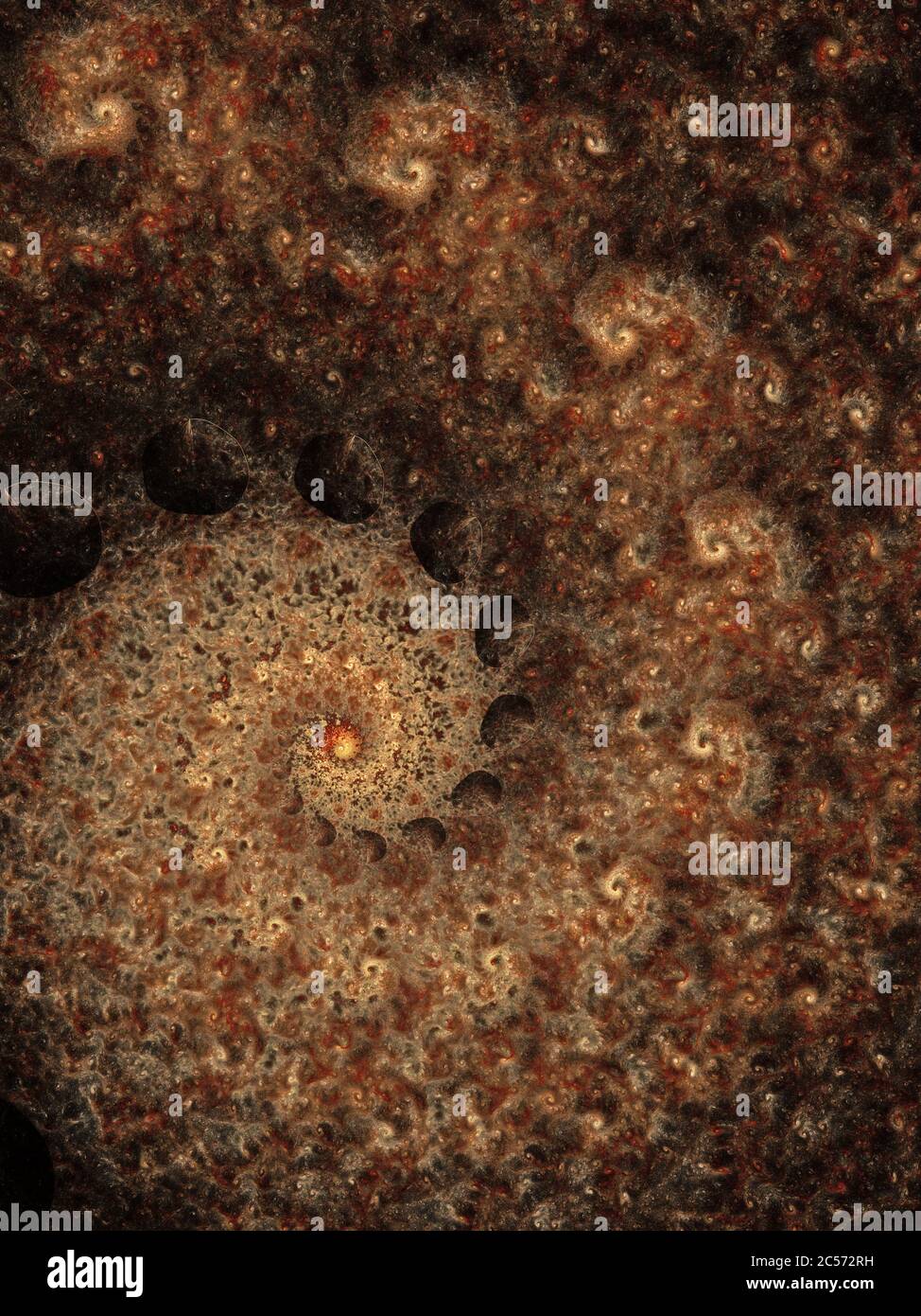 Ammoniten - Flame Fraktale Kunst Stockfoto