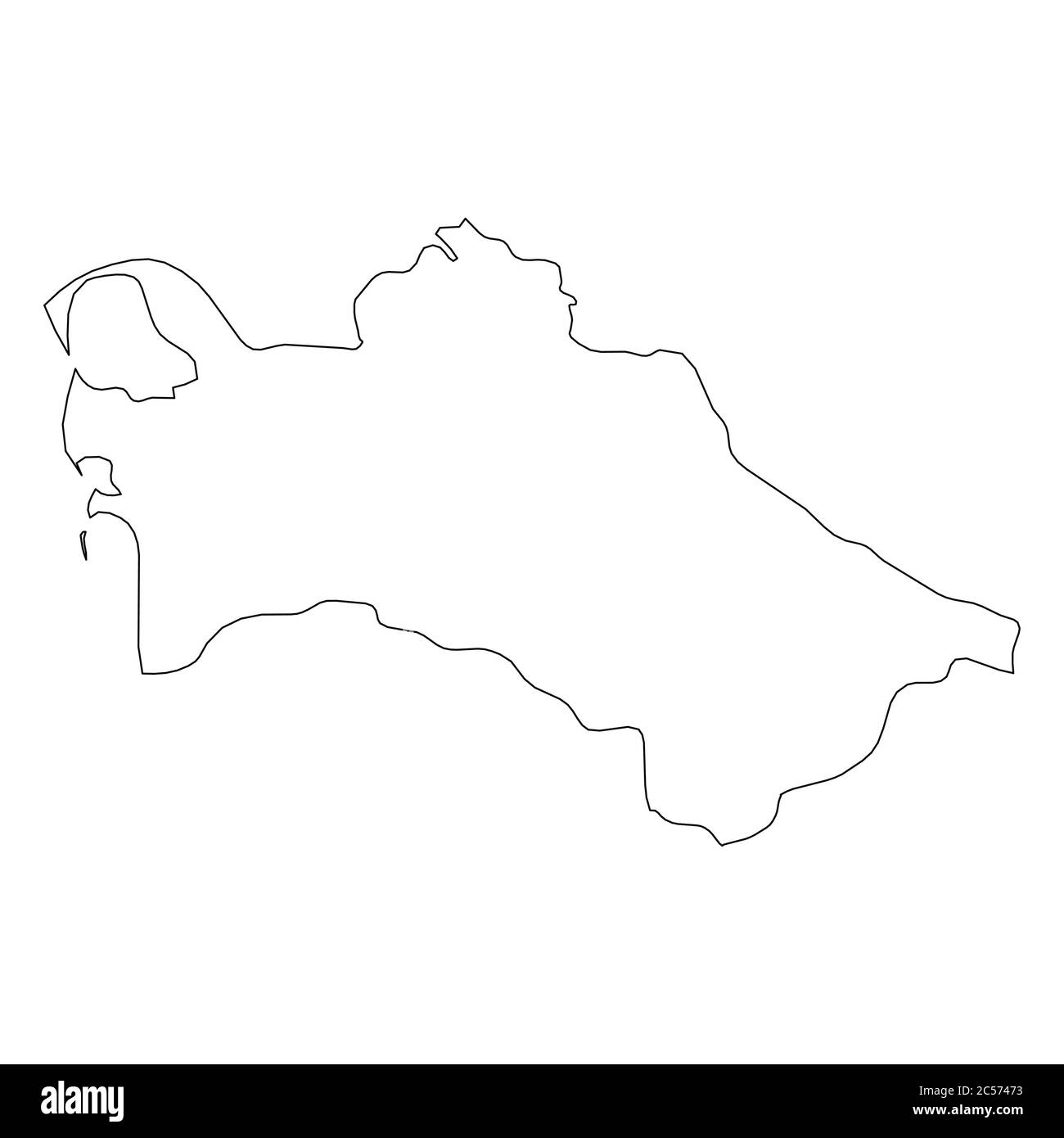 Turkmenistan - feste schwarze Umrisskarte der Landesfläche. Einfache flache Vektordarstellung. Stock Vektor