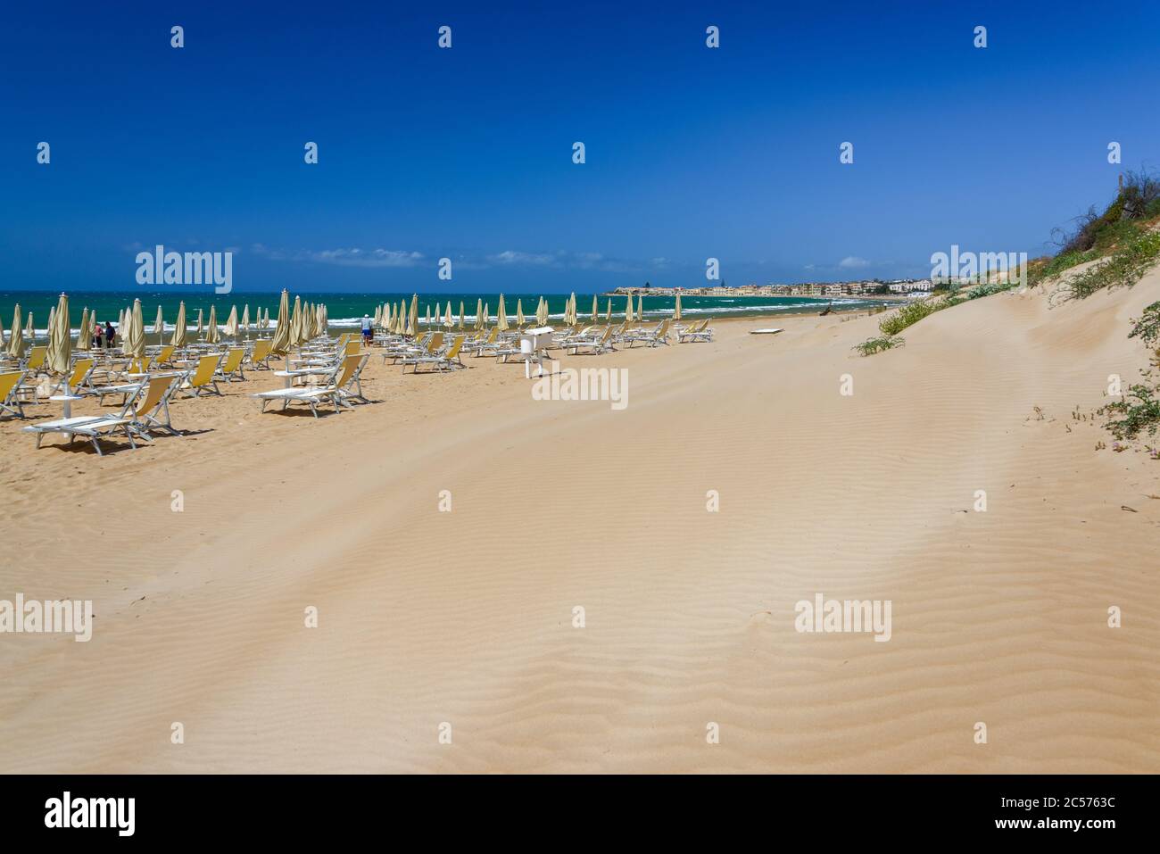 Italienische Strandlandschaft in Sampieri südliches Sizilien Stockfoto