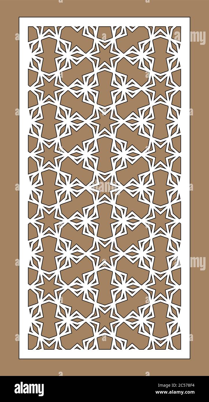 Laser cut decorative vector panel set. Jali design, cnc decor, interior design. Islamic, arabic laser cutting. Stock Vektor