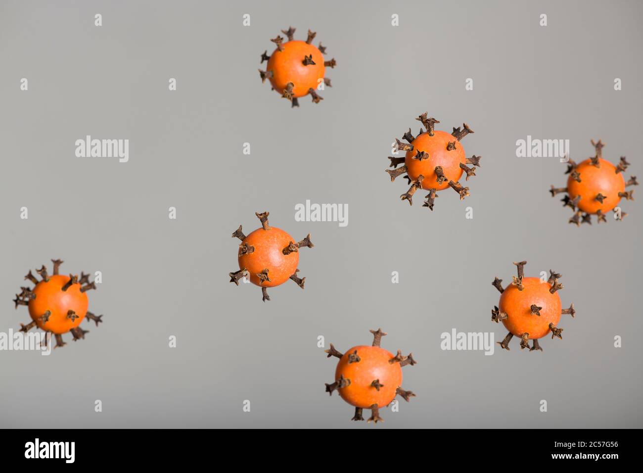 COVID-19, Virus, Midair, Floating Stockfoto