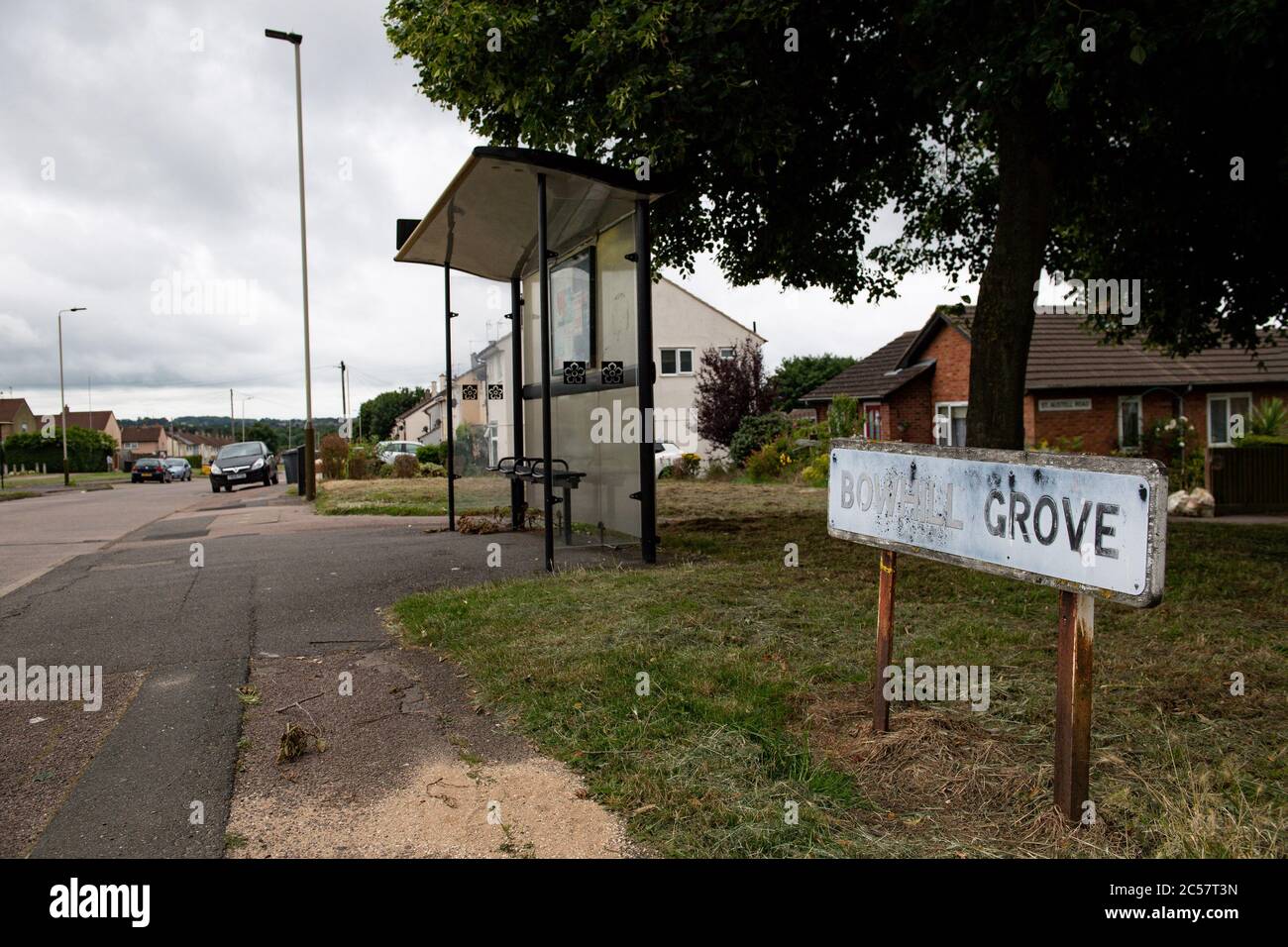 Bowhill Grove in Leicester, wo die lokale Sperrgrenze durchbricht. Nach einem Anstieg der Coronavirus-Fälle in der Stadt wurde eine lokale Sperre verhängt. Stockfoto