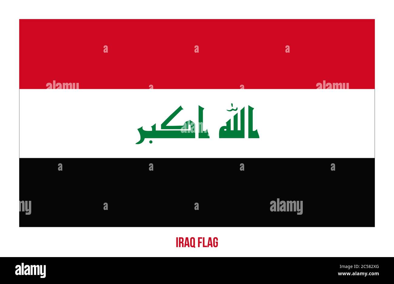 Iraq Flag Vector Illustration on White Background. Irak-Nationalflaggen. Stock Vektor