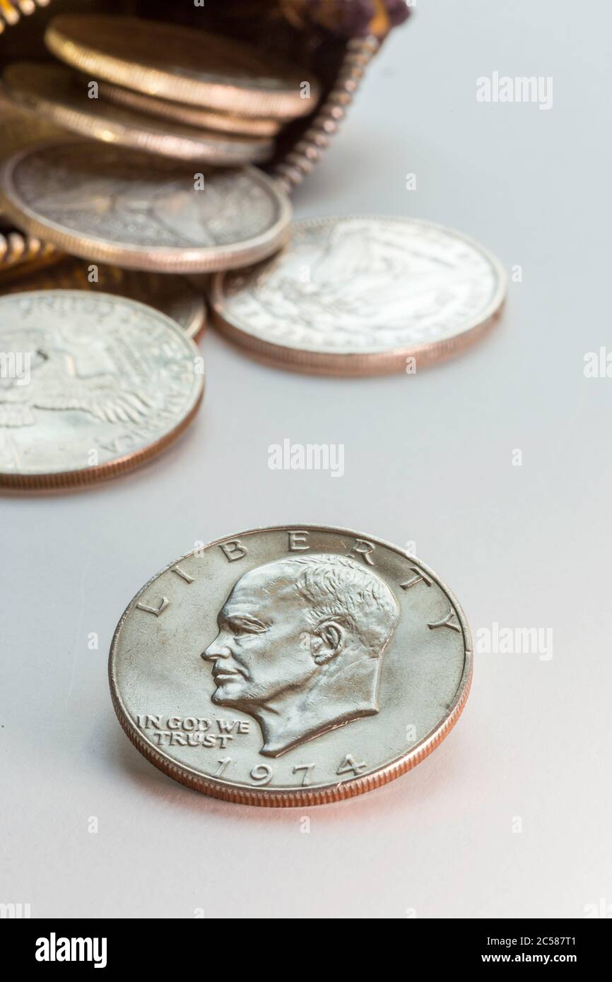Vereinigte Staaten historischen Silber Dollar noch Leben Stockfoto
