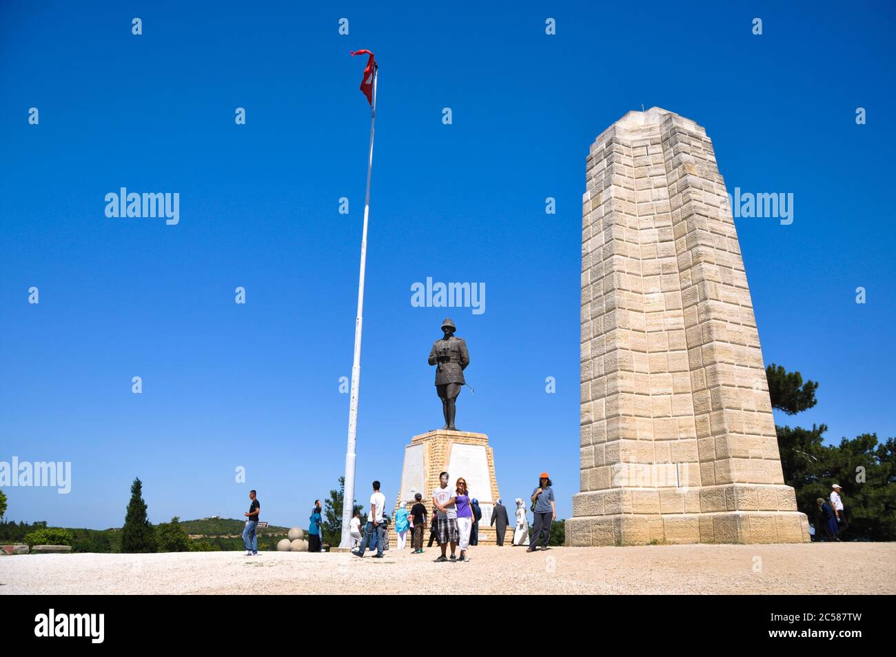 Canakkale, Türkei - 24. Juni 2011: Statue von Atatürk am Chunuk Bair Ersten Weltkrieg Denkmal, Gallipoli. Stockfoto