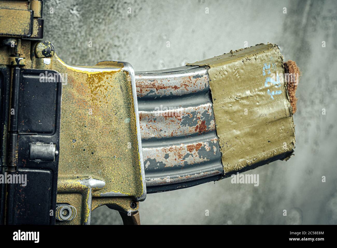 Moderne Waffenserie. US Army Sturmgewehr, Nahaufnahme. Stockfoto
