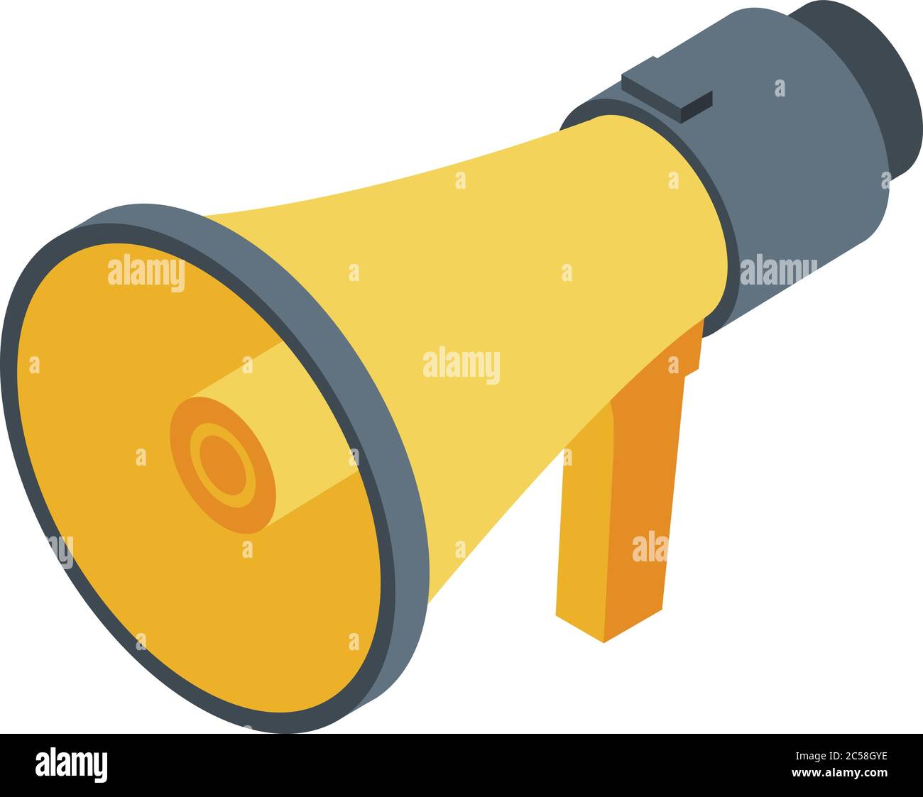 Deadline Megaphon Symbol, isometrischer Stil Stock Vektor