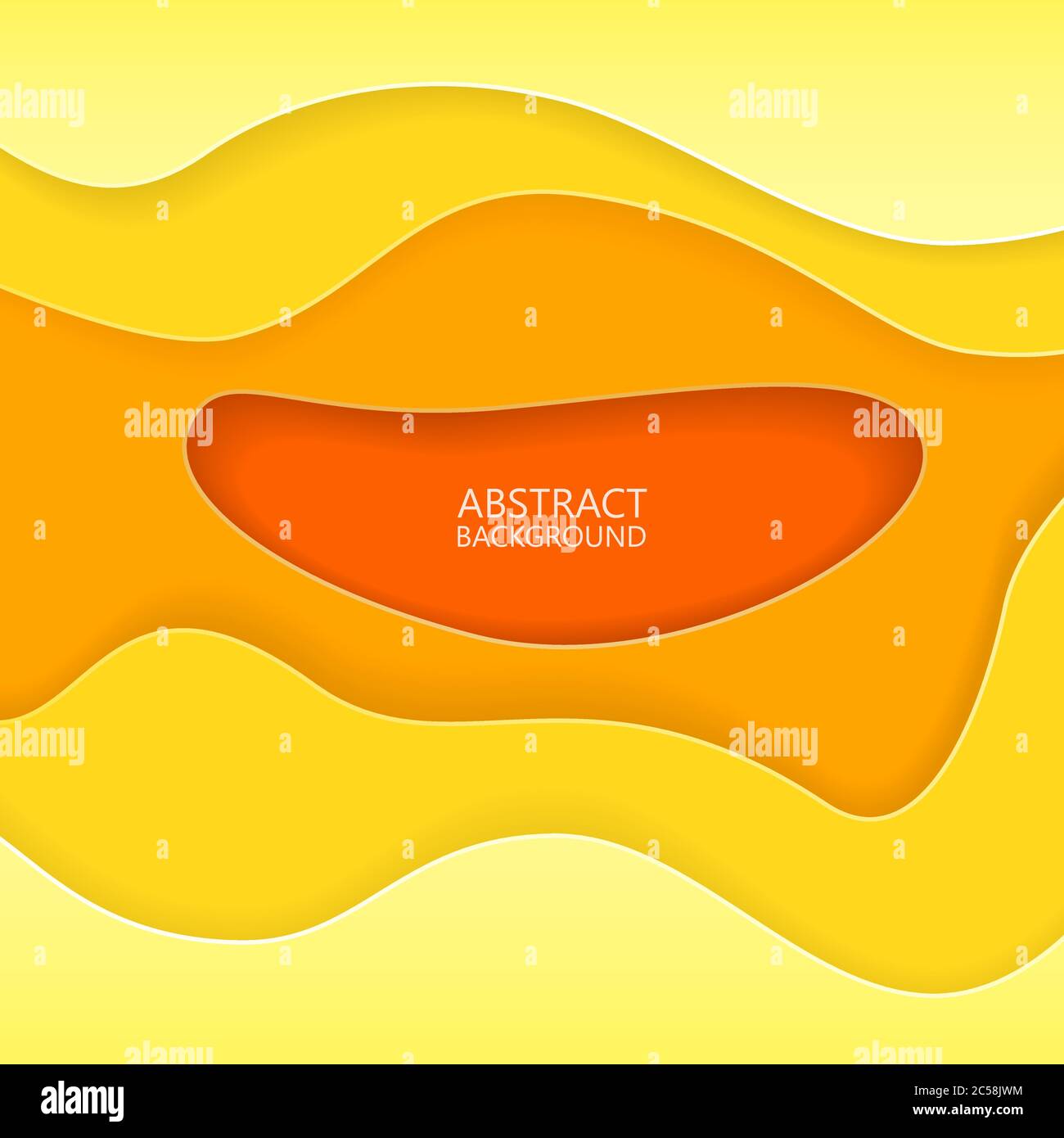 Papier geschnitten Hintergrund. Wellpappe orange Schichten. Modernes abstraktes Design mit Papierschnitt-Formen. 3D-Vektordesign-Layout. Vektor Stock Vektor