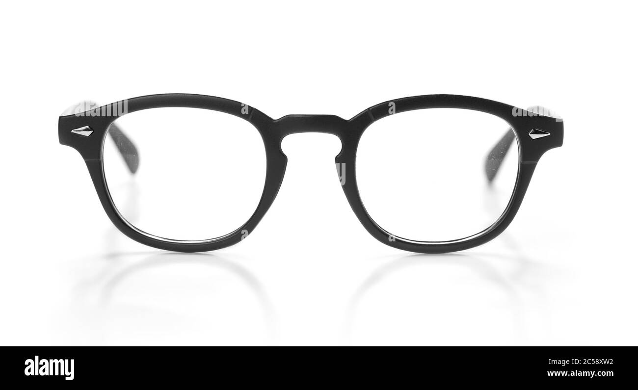 Gläser, die isoliert auf weißem Hintergrund Stockfoto