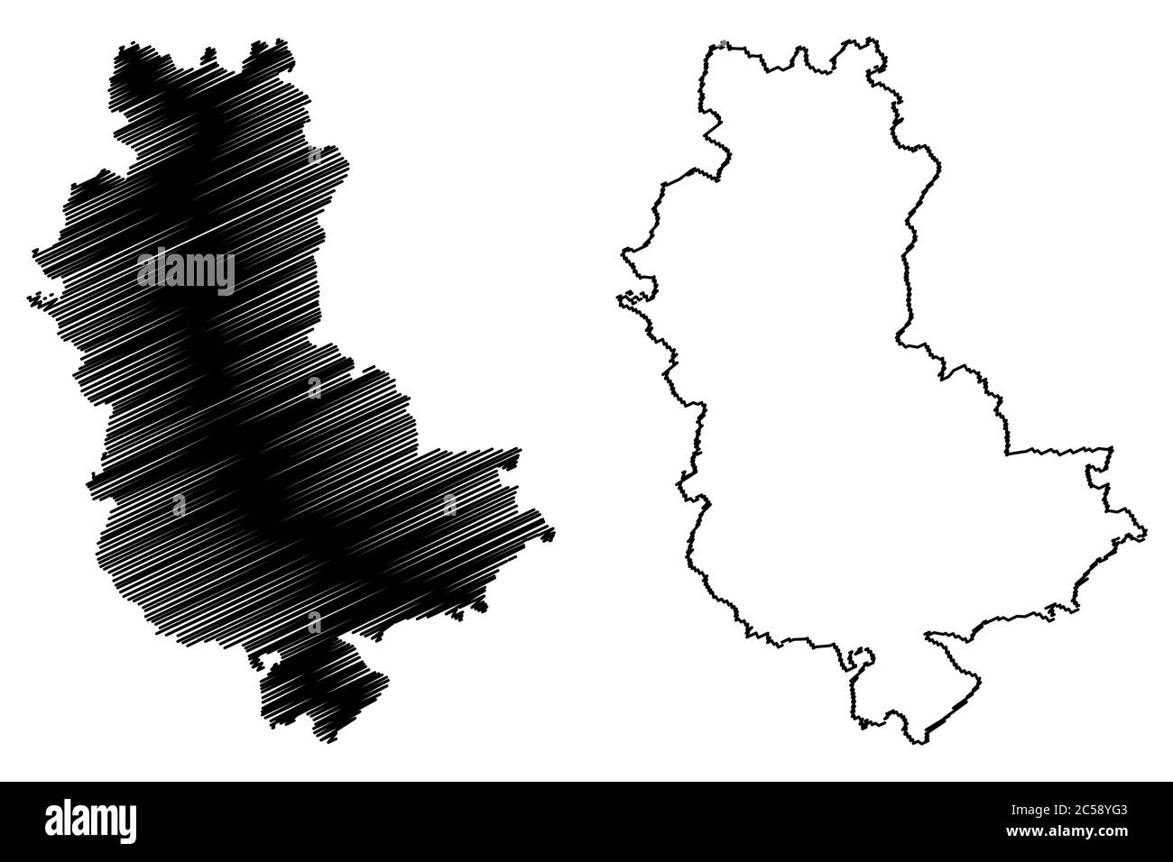 Departamento Rhone (Frankreich, Frankreich, Republik Frankreich, Region Auvergne-Rhone-Alpes, ARA) Karte Vektorgrafik, Skizze Rhone Karte Stock Vektor