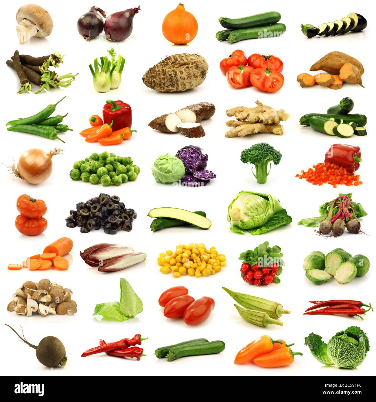 Sammlung von frischem und buntem Gemüse Stockfoto