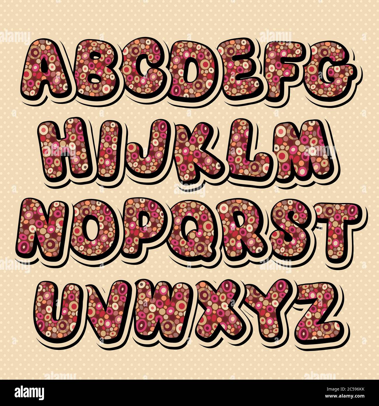 Hand gezeichnet Cartoon Doodle Schriftart Stock Vektor