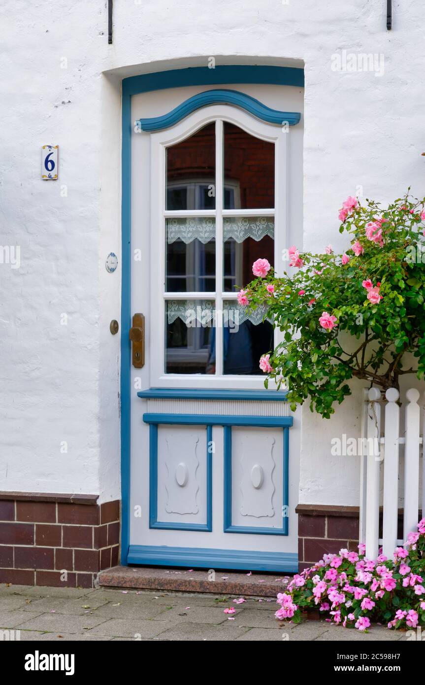 Friedichstadt: Eingangstür in der Holmertor Straße in der Altstadt, Nordfriesland, Schleswig-Holstein, Deutschland Stockfoto