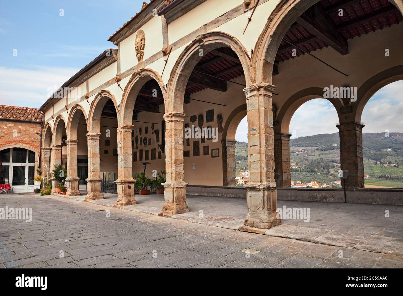 Castiglion Fiorentino, Arezzo, Toskana, Italien: Alte Loggia (Logge del Vasari) auf der Piazza del Municipio Stockfoto