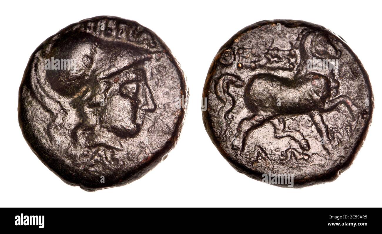 Antike griechische Münze bronze: thessalischen Konföderation (196-146 v. Chr.) Stockfoto