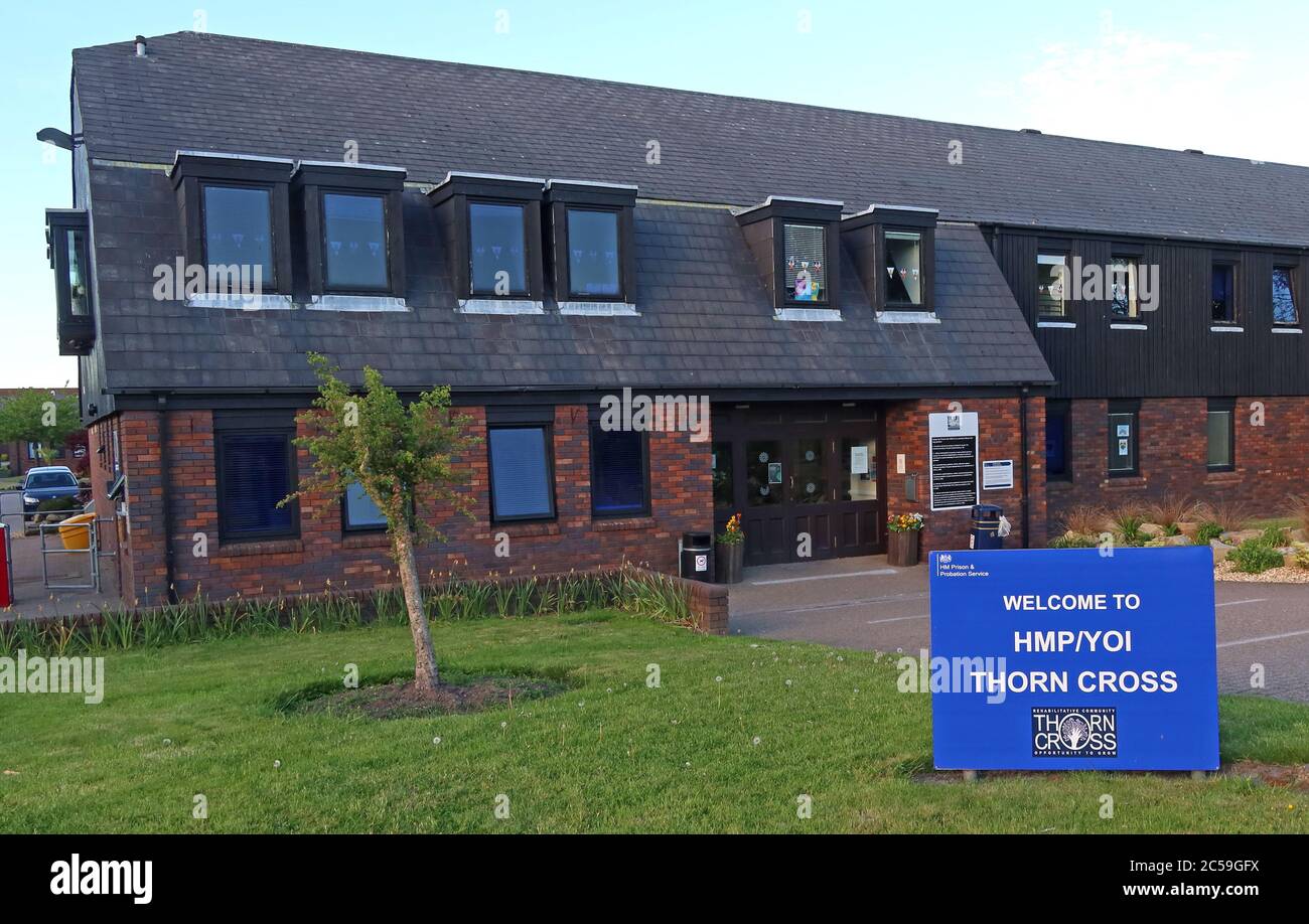 Thorn Cross HMP/YOI, HM Prison Thorn Cross, Kategorie D Erwachsene männliche Institution für Männer ab 21 Jahren, Arley Rd, Appleton Thorn, Warrington WA4 4RL Stockfoto