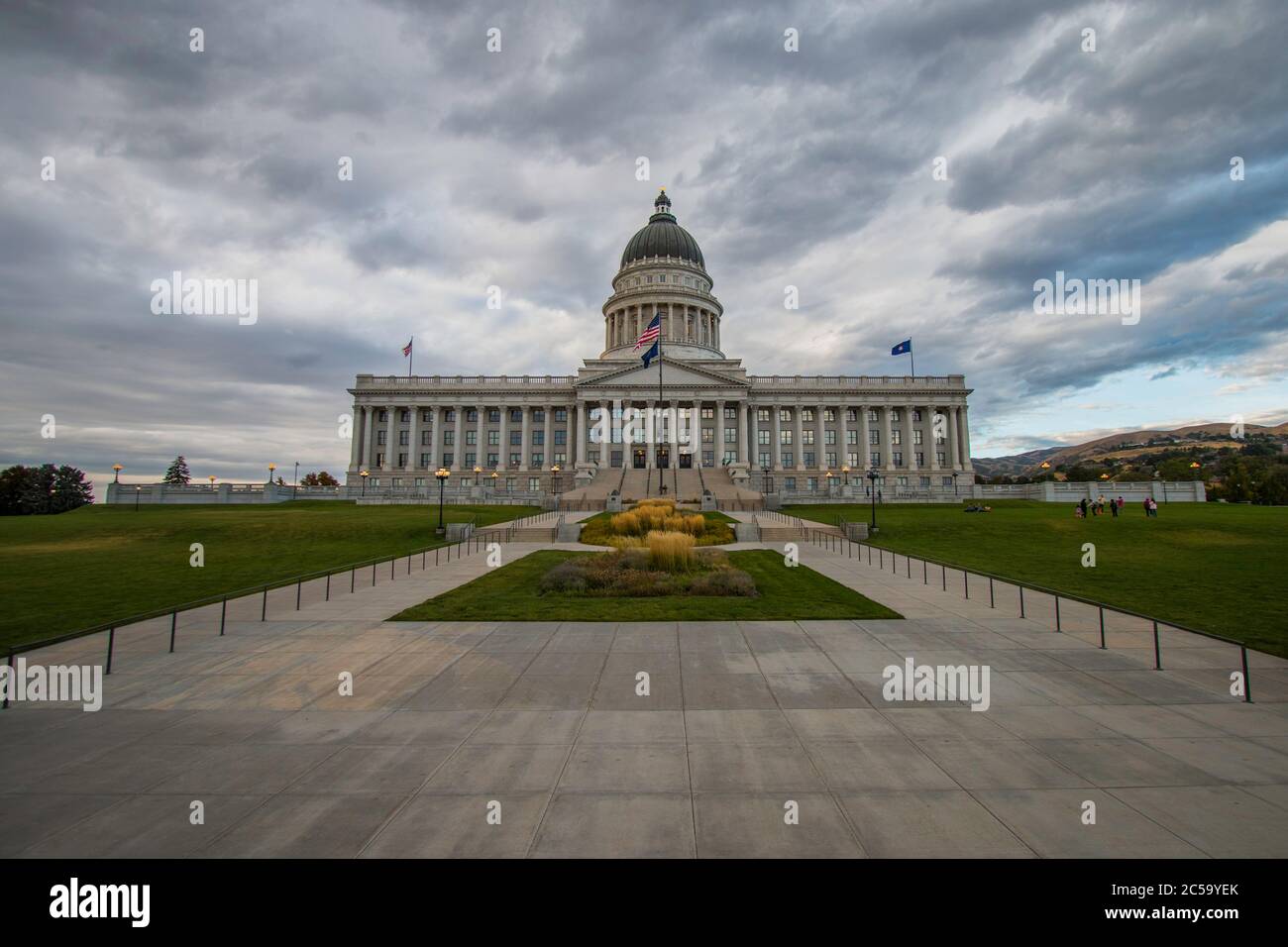 Himmel über dem Kapitolgebäude in Salt Lake City, Utah Stockfoto