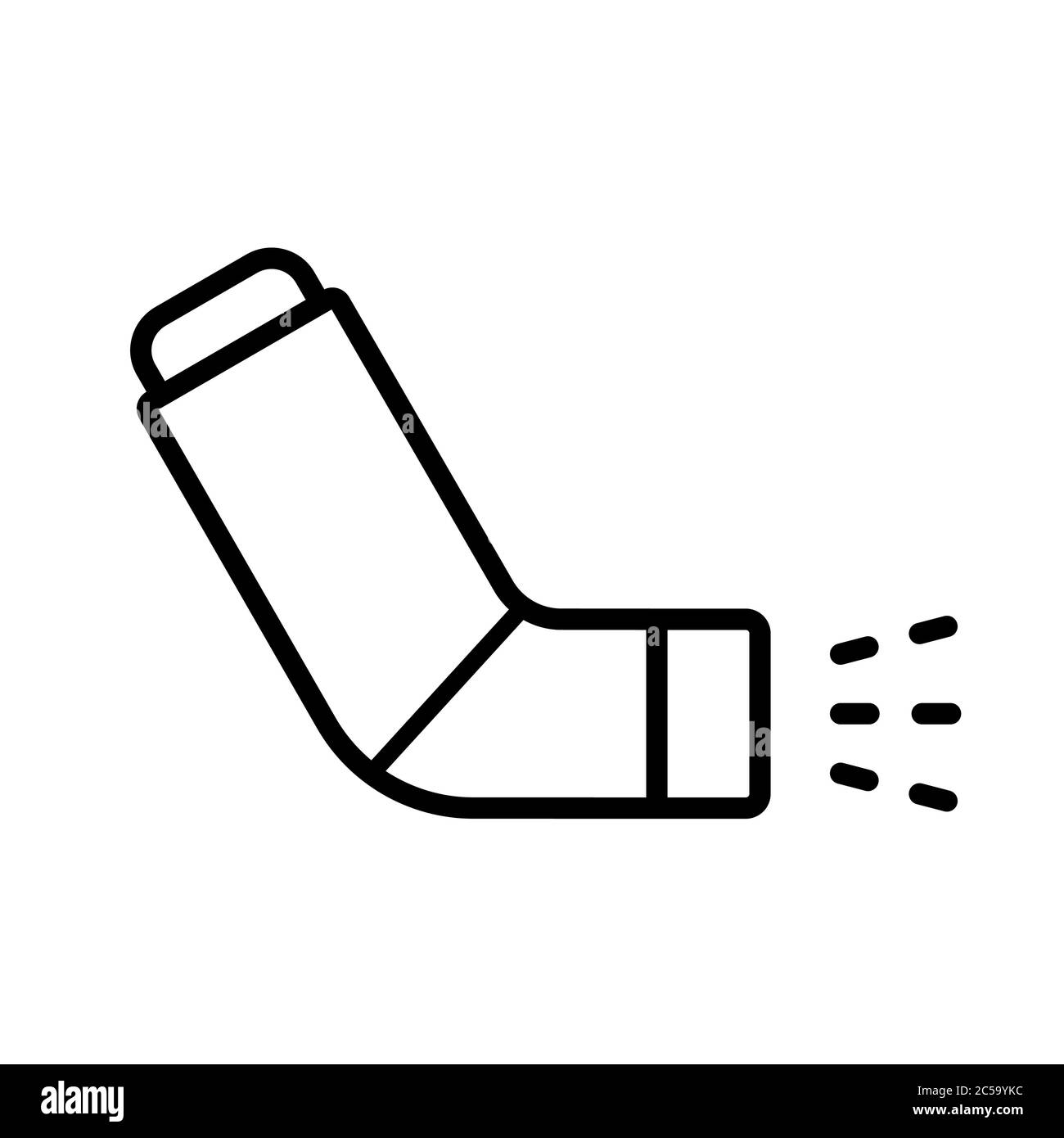 Vektor-Symbol für Asthma-Inhalator. Medizin und Gesundheitswesen, medizinische Unterstützung Zeichen. Graph Symbol für medizinische Website und Apps Design, Logo, App, UI Stock Vektor