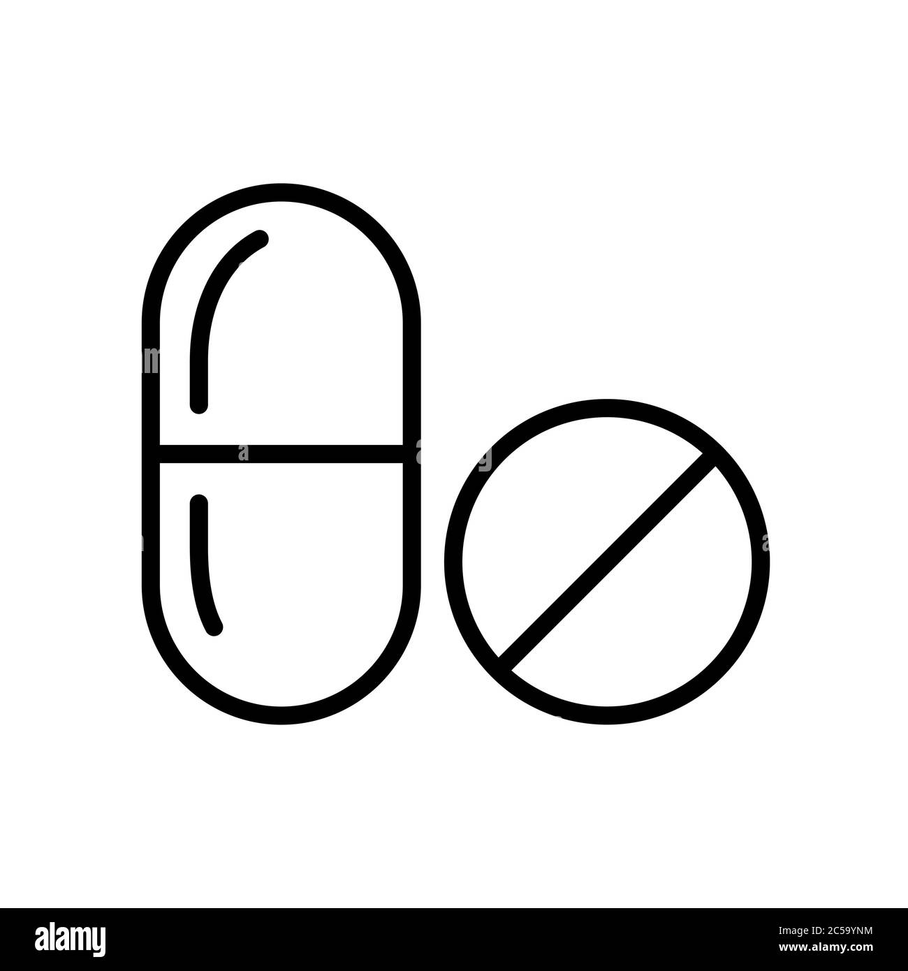 Tabletten und Pille Vektor-Symbol. Medizin und Gesundheitswesen,  medizinische Unterstützung Zeichen. Graph Symbol für medizinische Website  und Apps Design, Logo, App, UI Stock-Vektorgrafik - Alamy