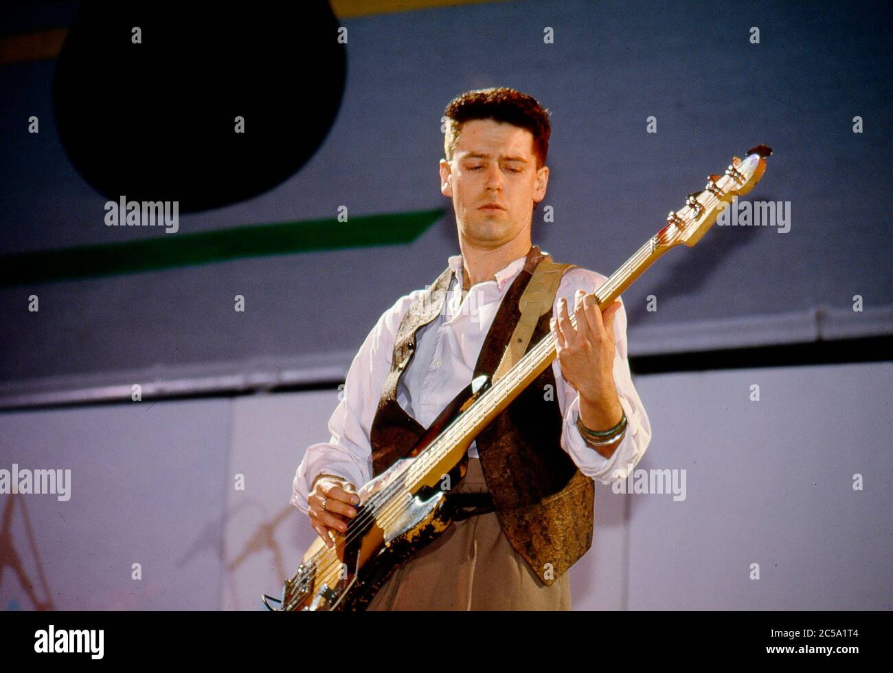 U2 beim Selbsthilfekonzert zugunsten von Arbeitslosen in Irland am RDS Anglesea Stand, Ballsbridge, Dublin, Irland 17. Mai 1986: Adam Clay Stockfoto