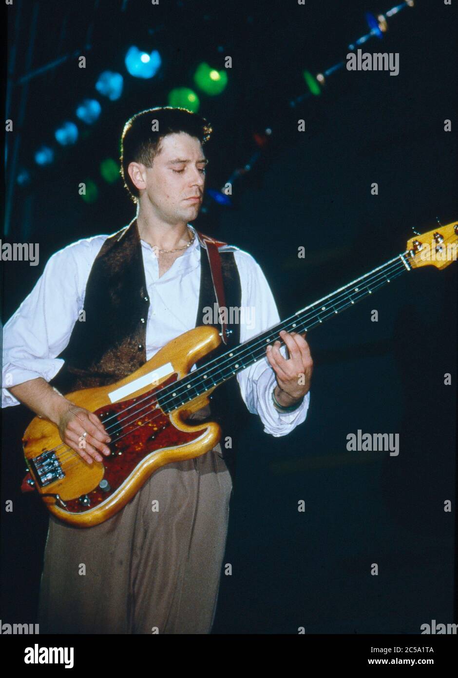 U2 beim Selbsthilfekonzert zugunsten von Arbeitslosen in Irland am RDS Anglesea Stand, Ballsbridge, Dublin, Irland 17. Mai 1986: Adam Clay Stockfoto