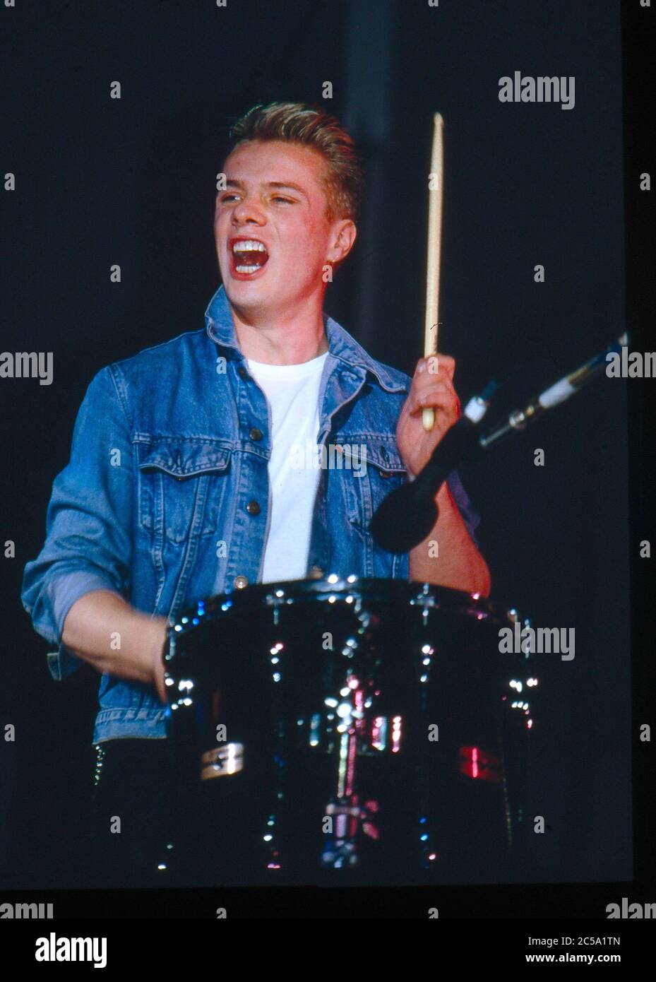 U2 beim Selbsthilfekonzert für Arbeitslose in Irland am RDS Anglesea Stand, Ballsbridge, Dublin, Irland 17. Mai 1986: Larry Mul Stockfoto