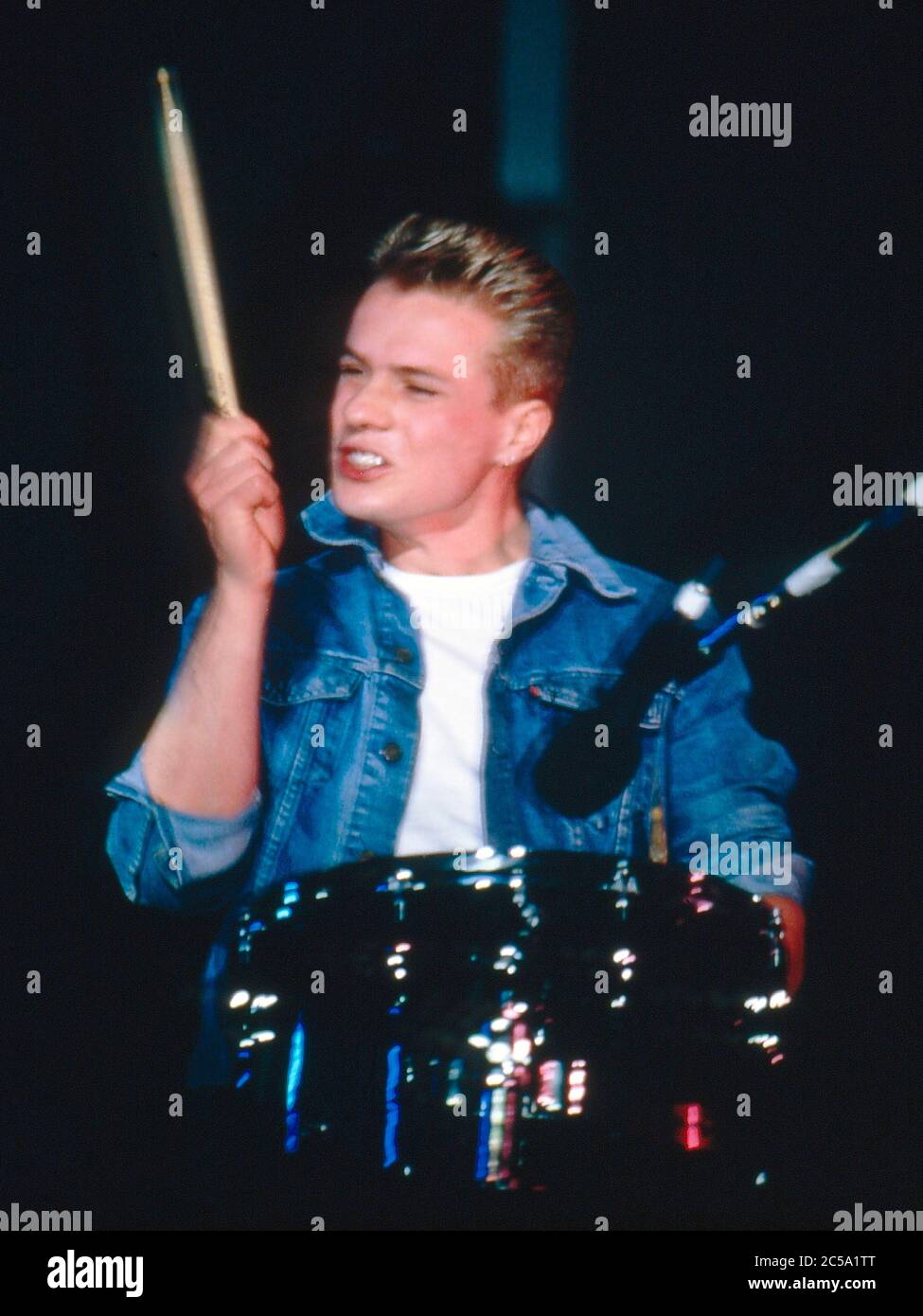 U2 beim Selbsthilfekonzert für Arbeitslose in Irland am RDS Anglesea Stand, Ballsbridge, Dublin, Irland 17. Mai 1986: Larry Mul Stockfoto