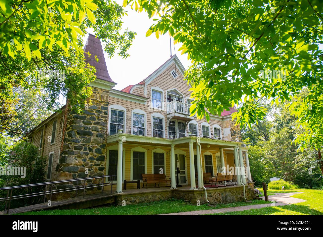 USA Maryland Glen Echo MD Clara Barton House Gründerin der amerikanischen Krankenschwester des Roten Kreuzes während des US-Bürgerkriegs Stockfoto