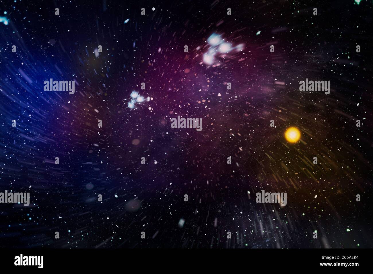 Leuchtendes Sternennebel. Entfernte Galaxie. Abstraktes Bild. Stockfoto