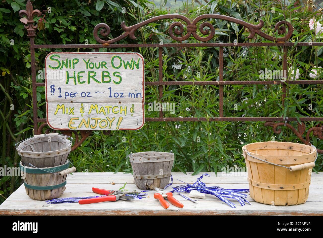 Erdgebundene Bio-Farm in Carmel Valley, Monterey County, Kalifornien, USA Stockfoto