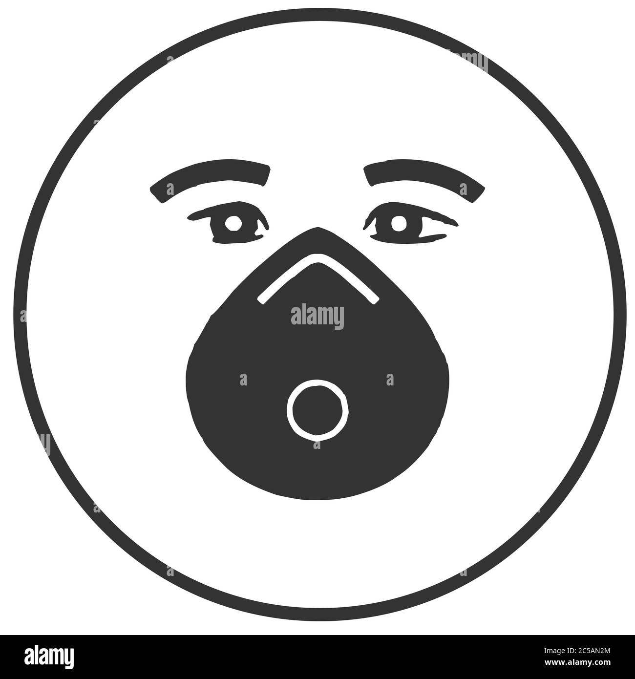 Mann mit Gesichtsmaske Symbol Vektor-Illustration Stock Vektor