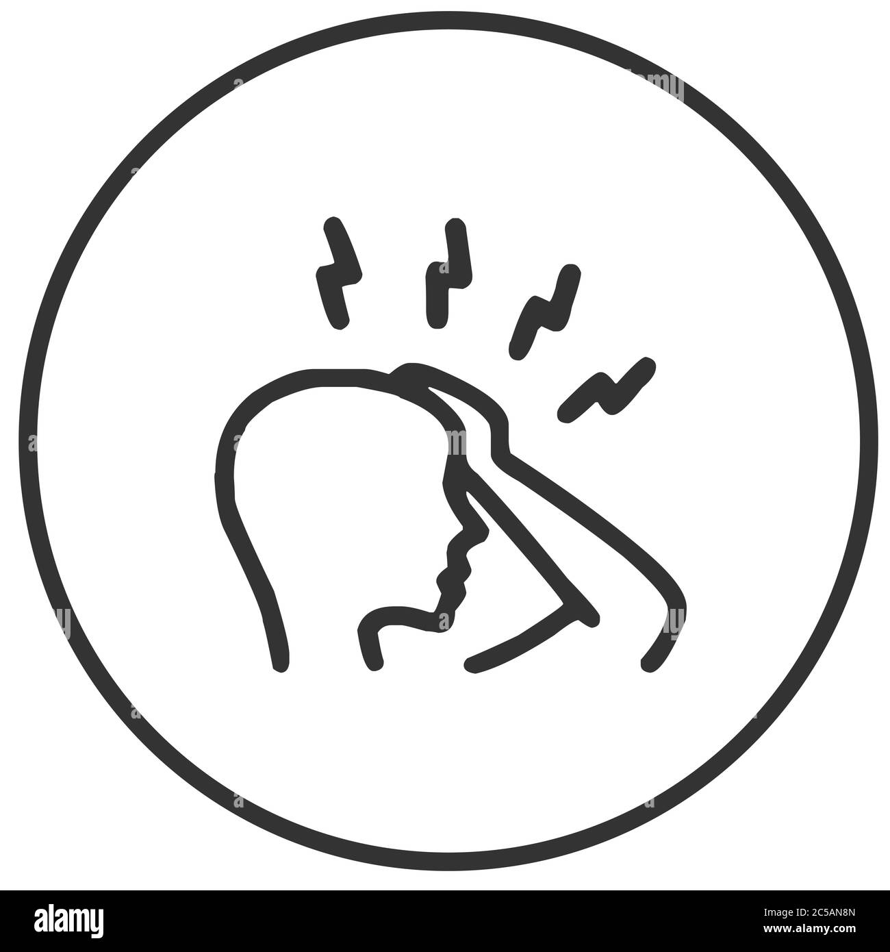 Symbolvektor für hohe Fieber-Kopfschmerzen Stock Vektor