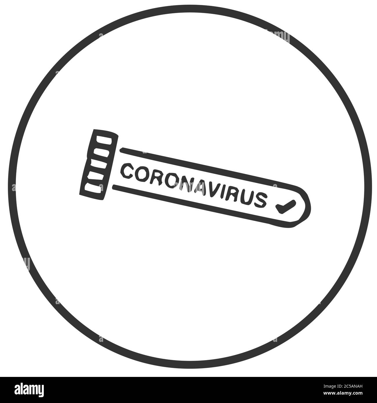 Reagenzglas mit positiver Coronavirus-Ergebnis-Symboldarstellung Stock Vektor