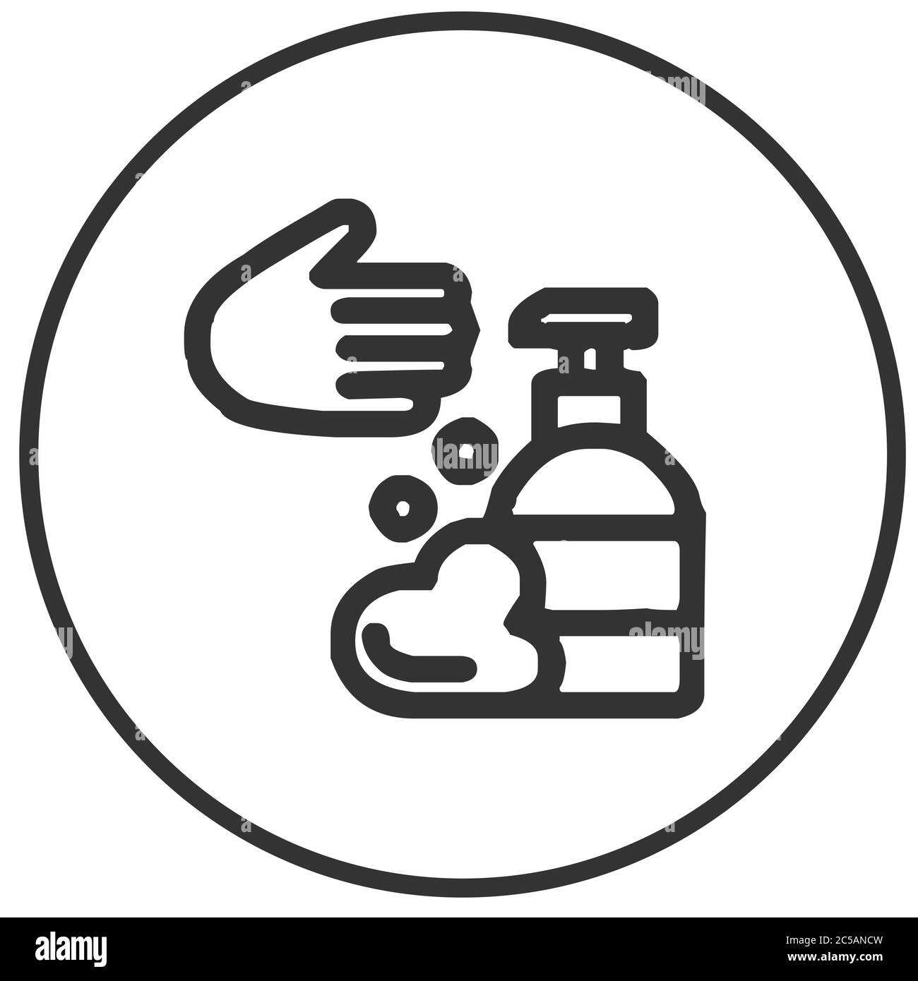 Waschen Sie die Hand mit Seife und Wasser Symbol Vektor-Illustration Stock Vektor Waschen Sie die Hand mit Seife und Wasser Symbol Vektor-Illustration Stock Vektor