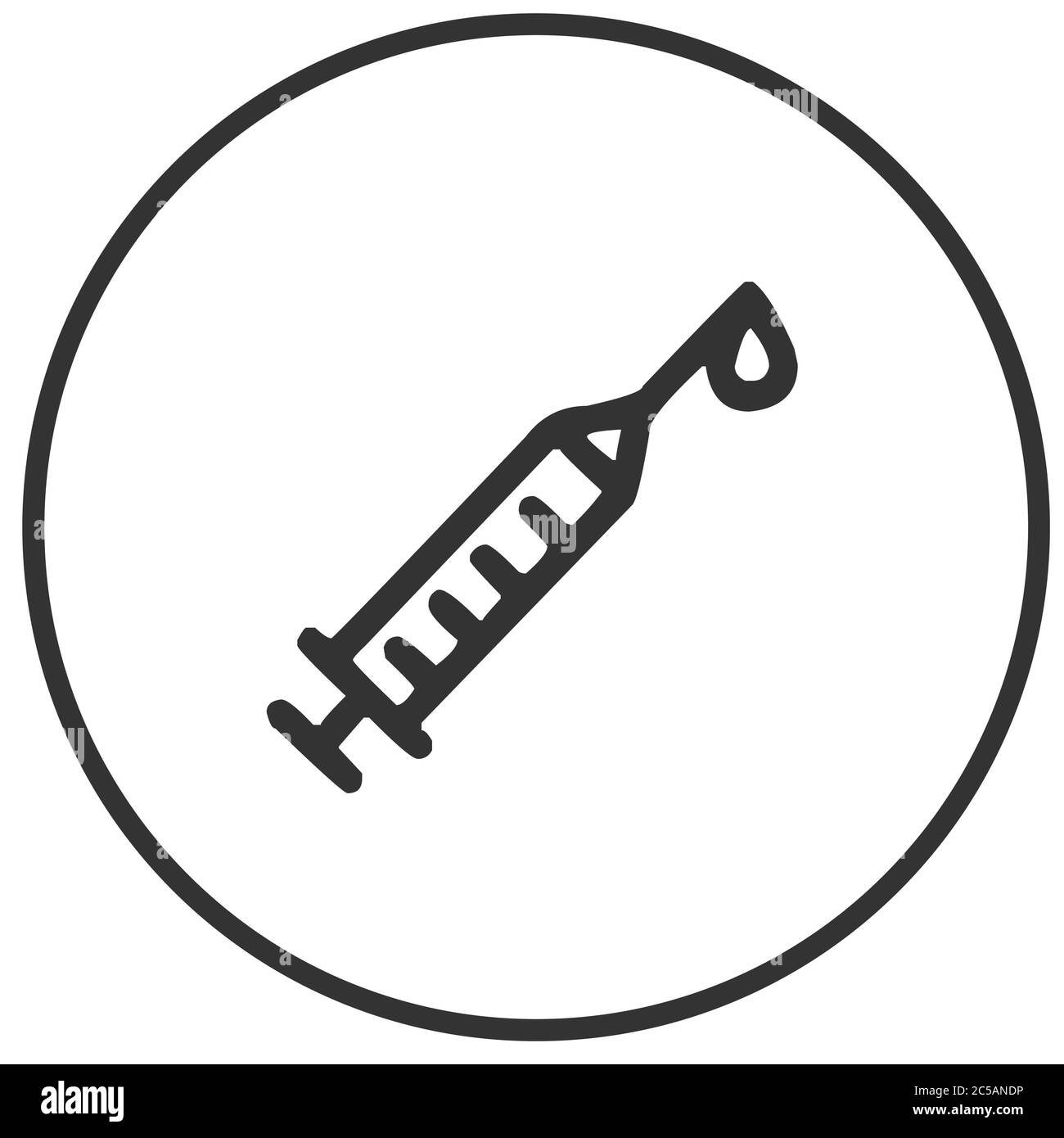 Vektorgrafik für Symbole für die Injektion medizinischer Spritze Stock Vektor