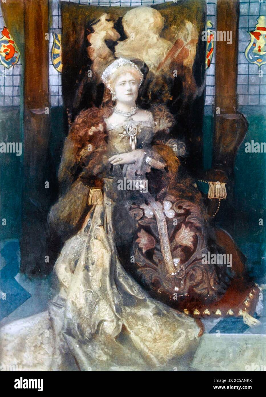 ELLEN TERRY (1847-1928) Englische Schauspielerin in der Rolle der Katharina von Aragon in der Produktion von Henry VIII. 1903 Stockfoto