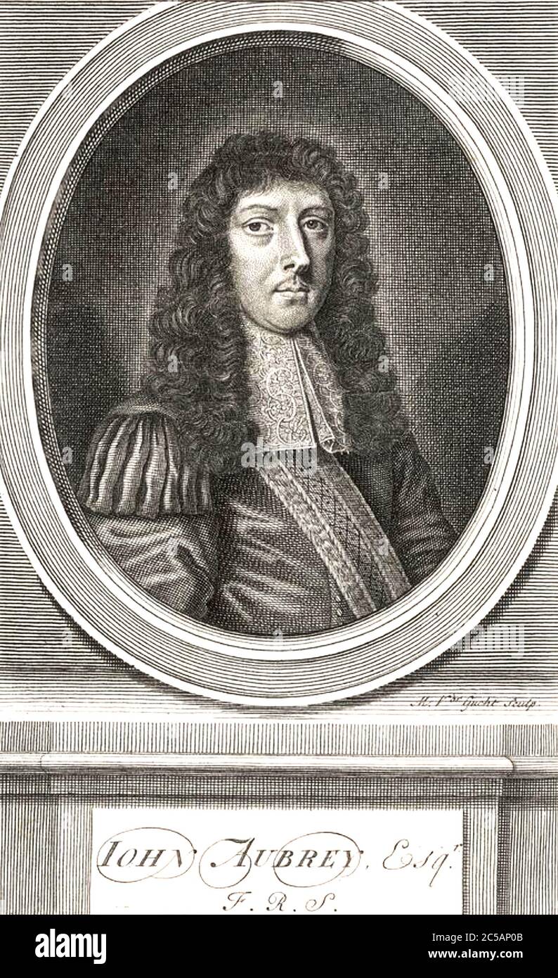 JOHN AUBREY (1626-1697) englischer Antiquar, Philosoph und Schriftsteller. Stockfoto