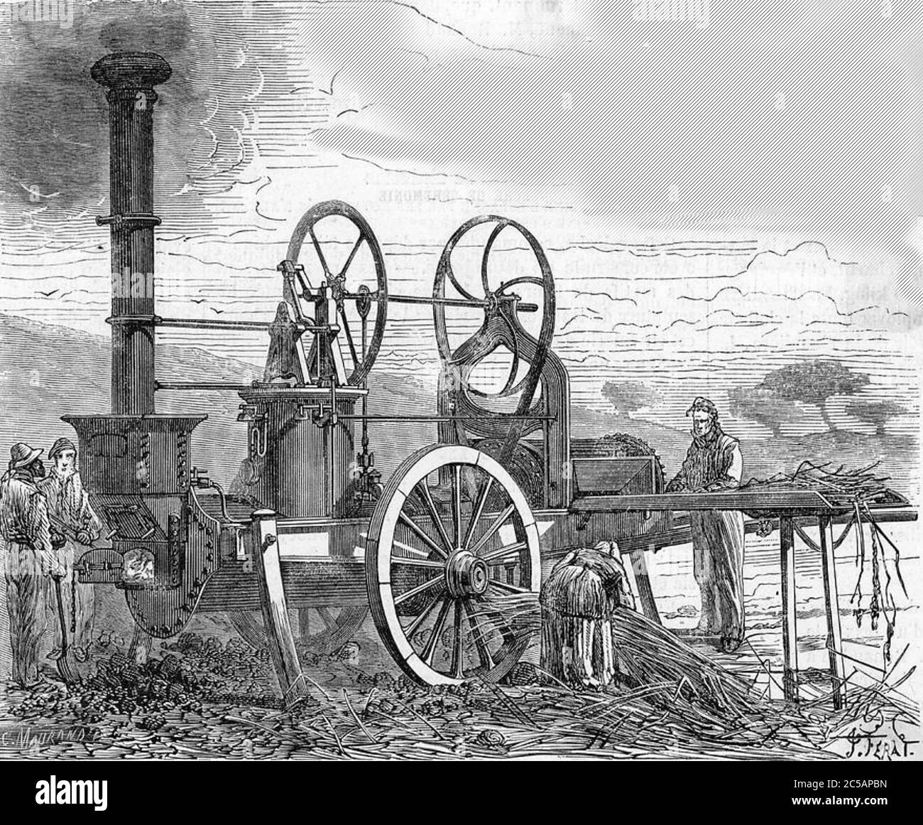 DAMPFMASCHINE CA. 1850 Stockfoto
