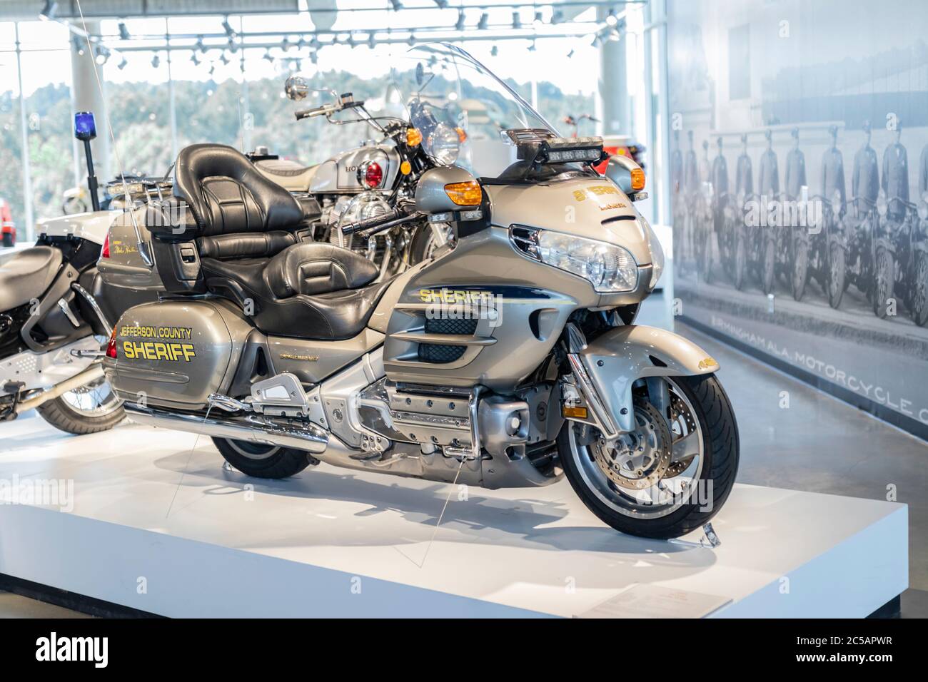 Honda Goldwing jefferson County Sheriff Polizeimotorrad im Barber Vintage Motorsports Museum Leeds Alabama USA Stockfoto