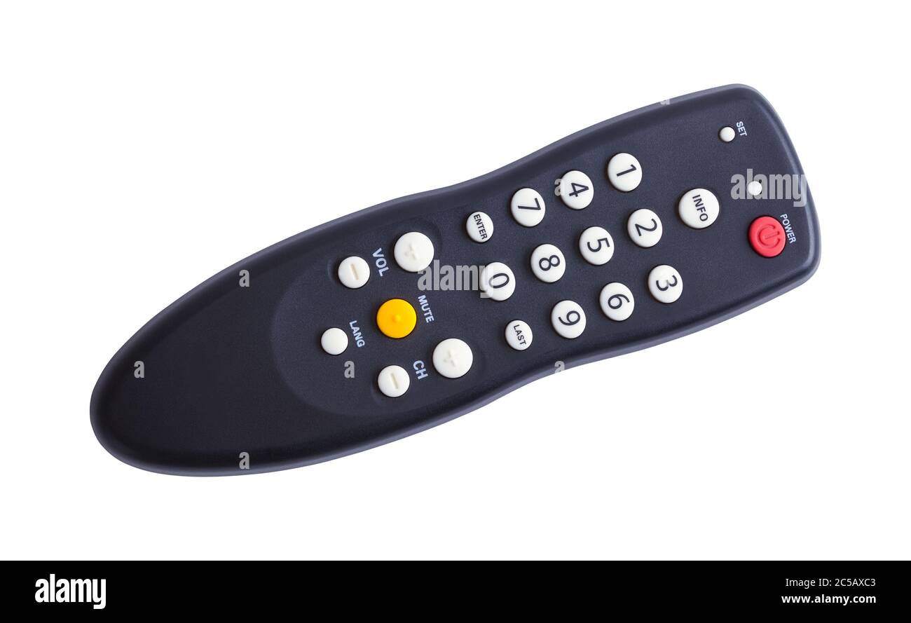 TV Fernbedienung Controller Cut Out auf Weiß. Stockfoto