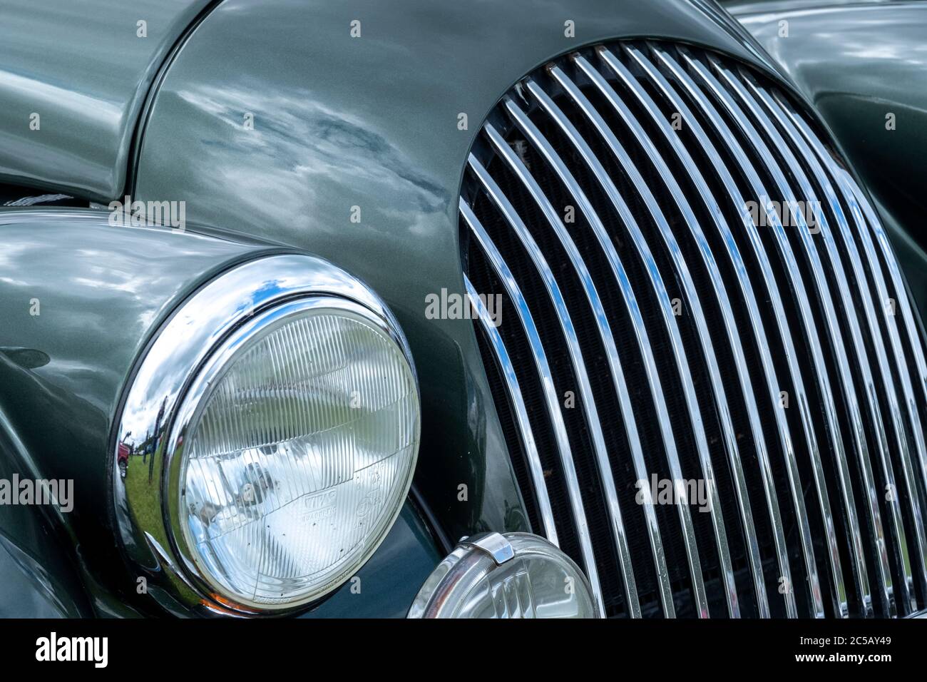 Morgan Auto Sportwagen Motorhaube Detail Stockfoto