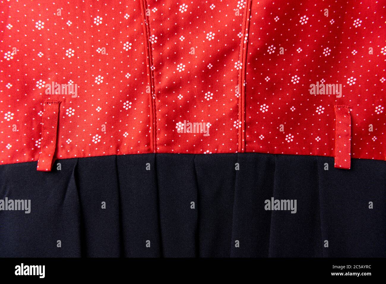 Nahaufnahme von eleganten Kleid. Vorderansicht. Stockfoto