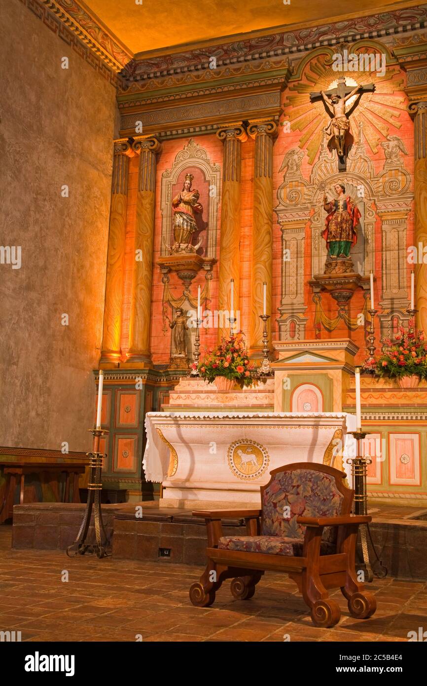 Alter, Old Mission Santa Barbara, Santa Barbara, Kalifornien, USA Stockfoto