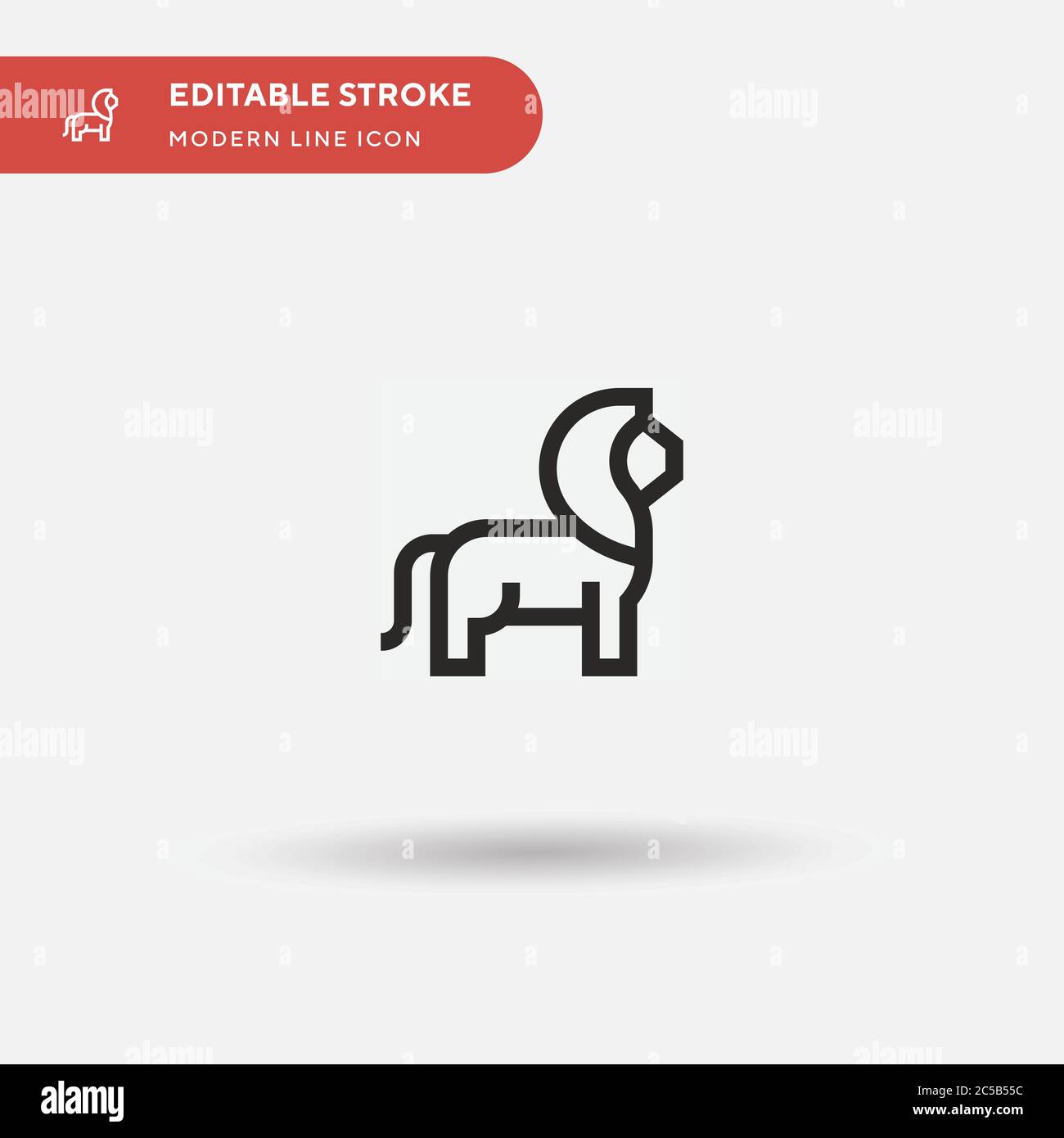 Einfaches Vektor-Symbol für Löwen. Illustration Symbol Design Vorlage für Web mobile UI Element. Perfekte Farbe modernes Piktogramm auf bearbeitbaren Strich. Lion-Symbole für Ihr Geschäftsprojekt Stock Vektor