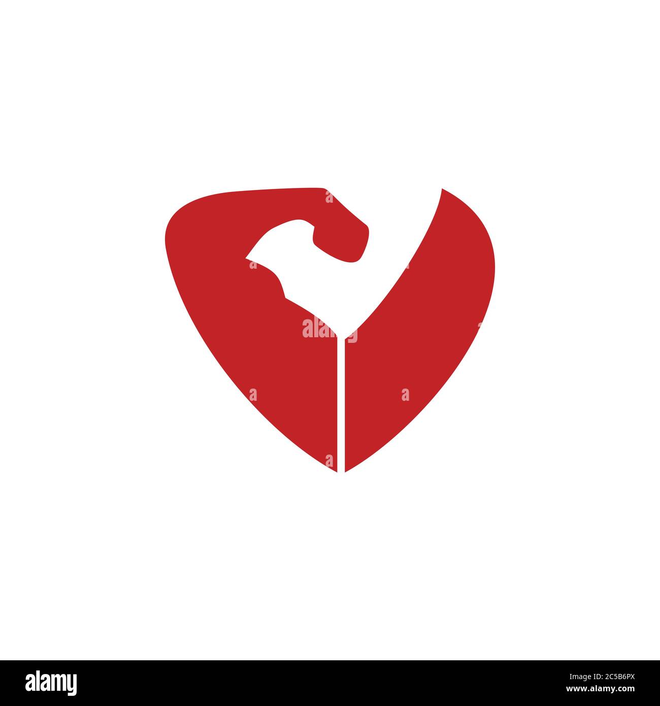 Buchstabe V starker Arm Symbol Logo Vektor Stock Vektor