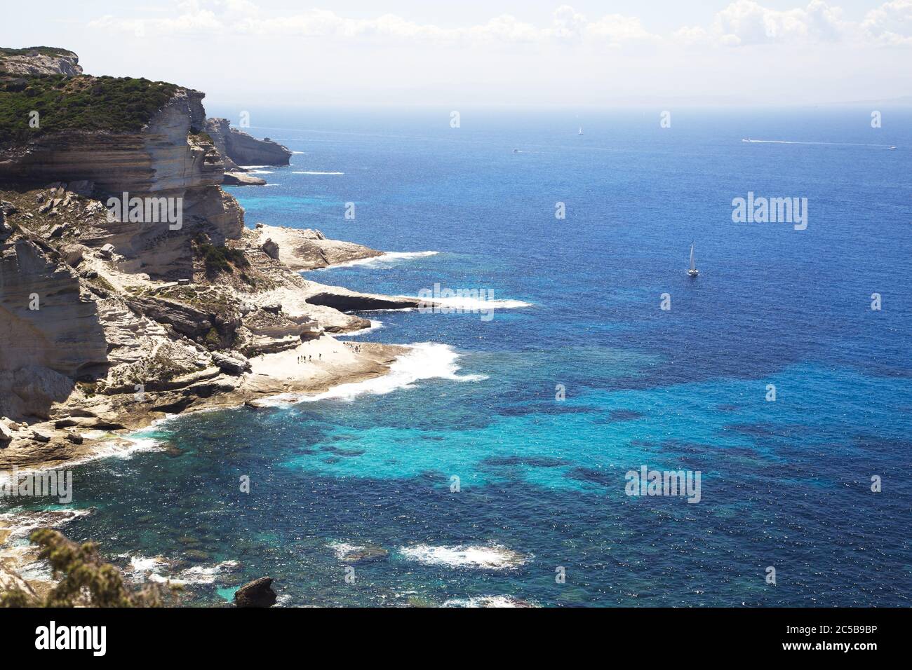 Blick auf die Steilküste von Bonifacio, Korsika, Frankreich Stockfoto