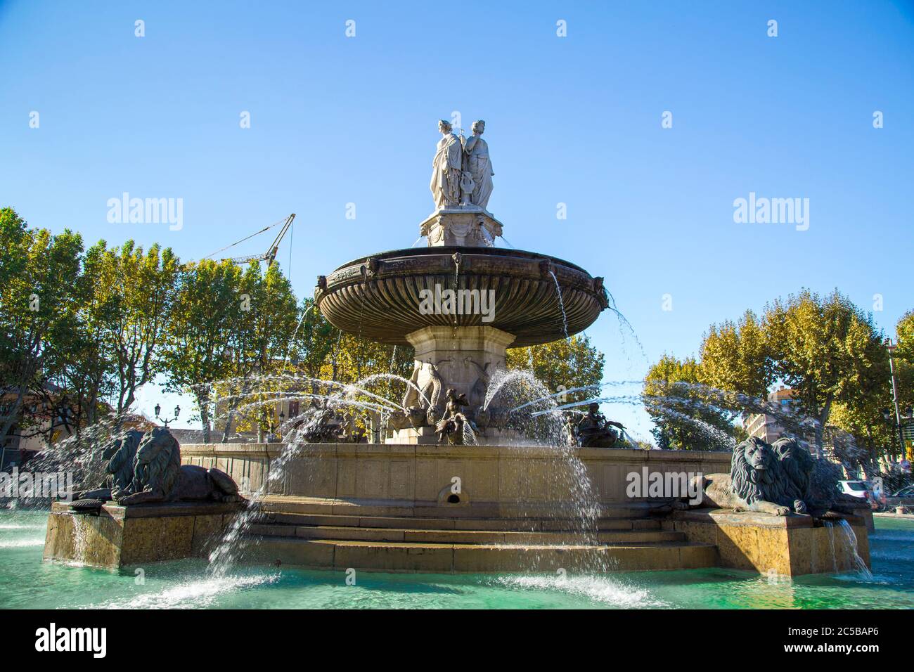 Fountain de La Rotonde, Aix-en-Provence, Provence, Frankreich Stockfoto