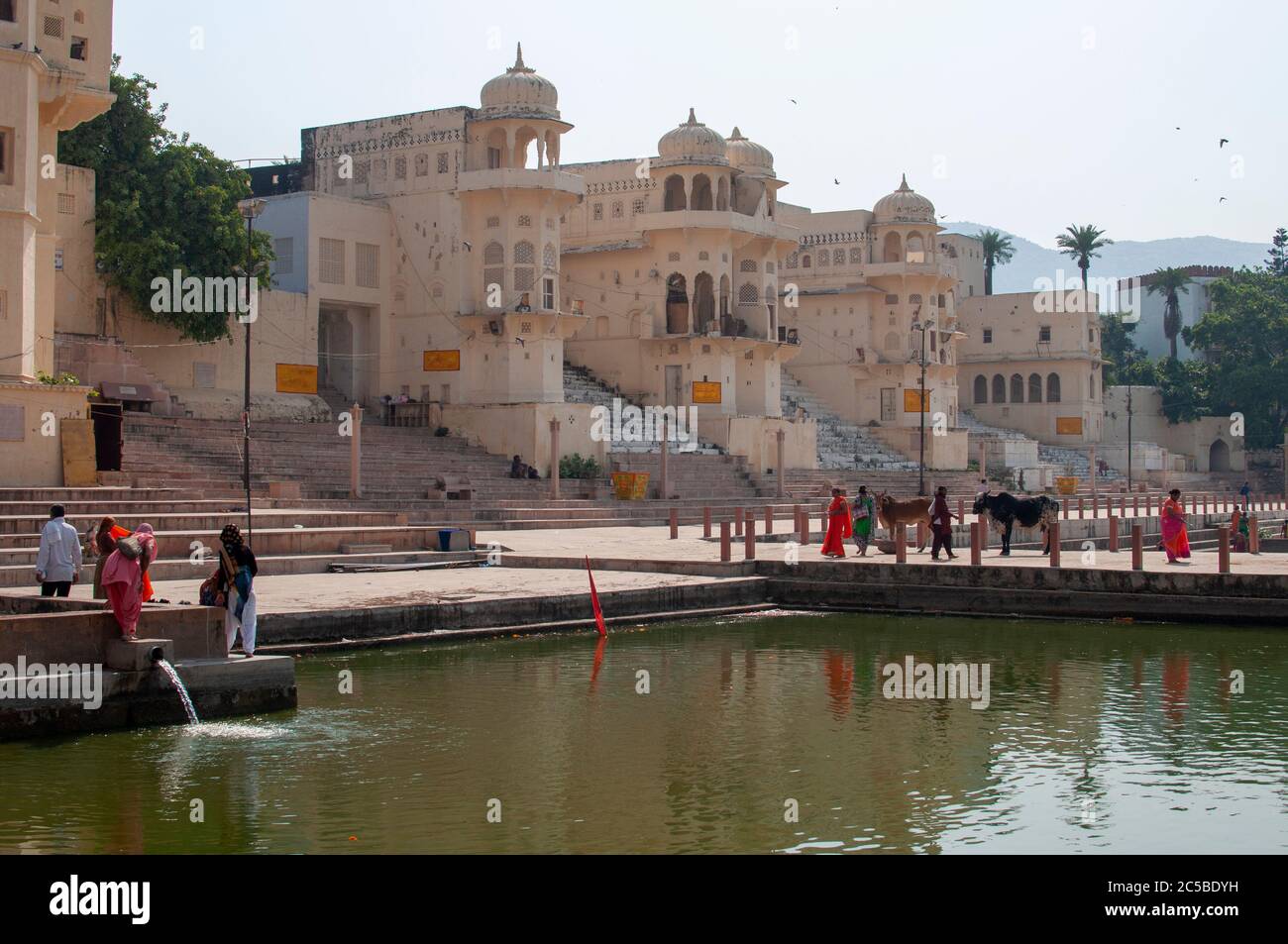 Pushkar See oder Pushkar Sarovar ist ein heiliger See der Hindus befindet sich in der Stadt Pushkar in Ajmer Bezirk der Rajasthan Staat der westlichen I Stockfoto