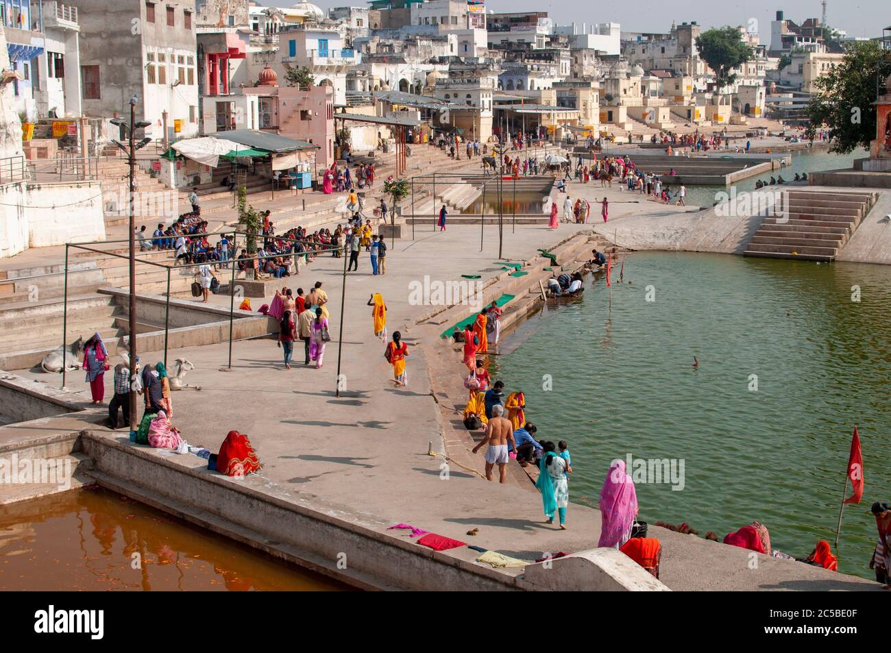 Pushkar See oder Pushkar Sarovar ist ein heiliger See der Hindus befindet sich in der Stadt Pushkar in Ajmer Bezirk der Rajasthan Staat der westlichen I Stockfoto